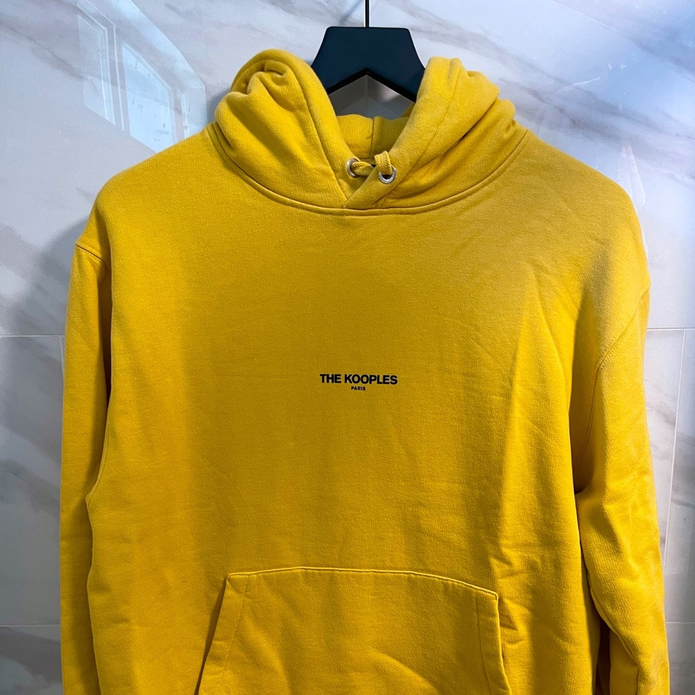 Yellow Hoodie In Cotton With Printed Logo